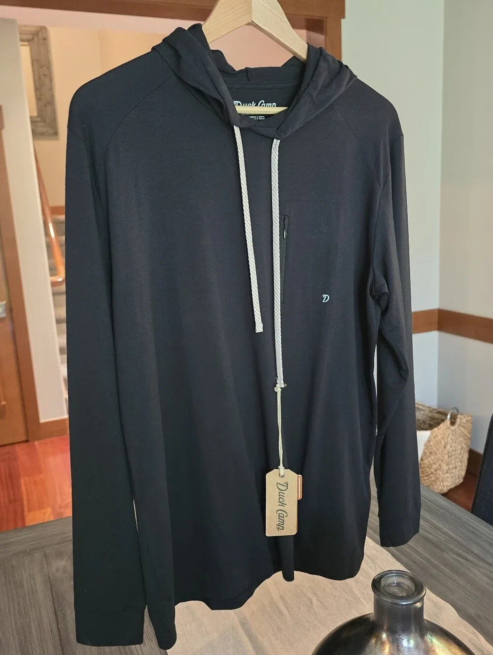 Duck Camp. New W/Tags. Men's Black Bamboo Long-Sleeve Hoodie - Picture 1 of 4
